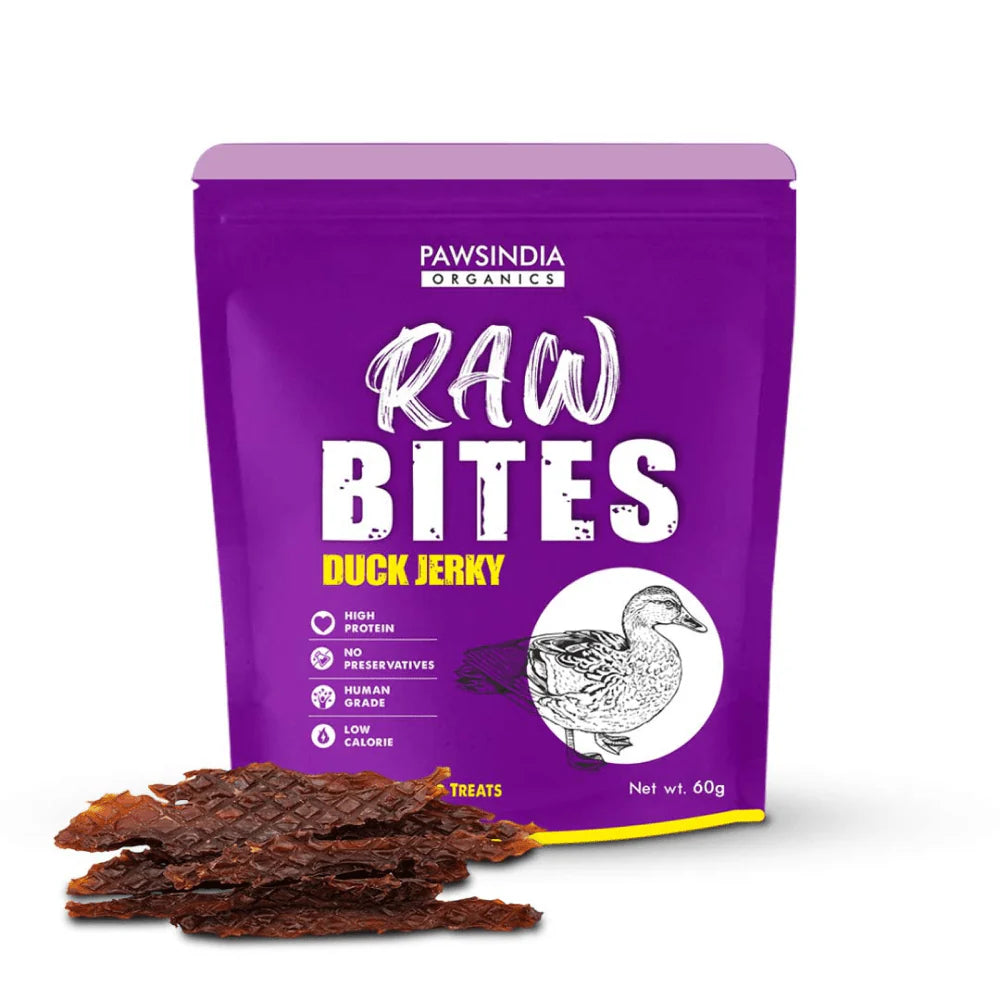 Pawsindia Organics Raw Bites Duck Jerky Dog Treats