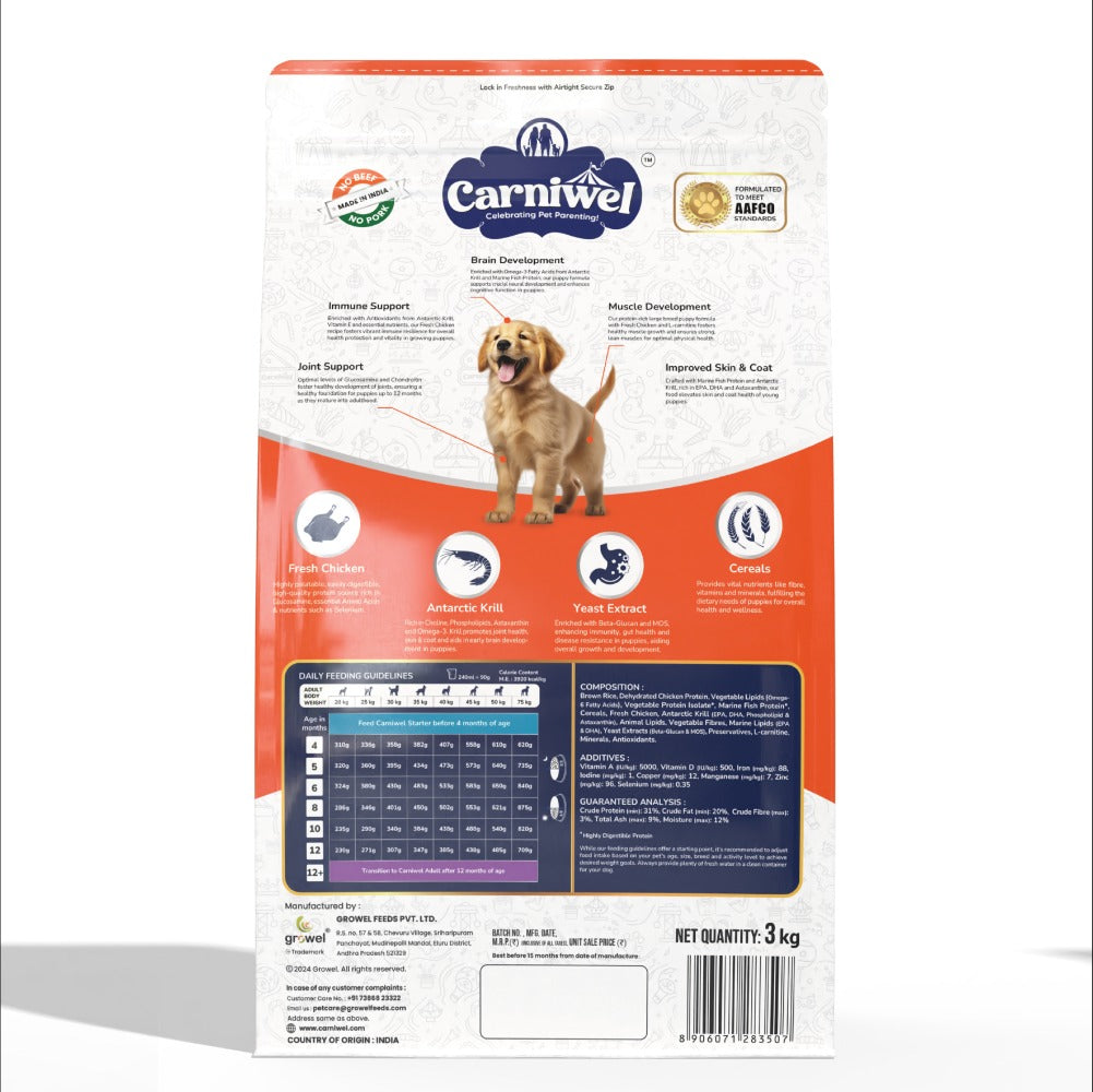 Carniwel Fresh Chicken Kibble Large Breed Puppy Dog Dry Food