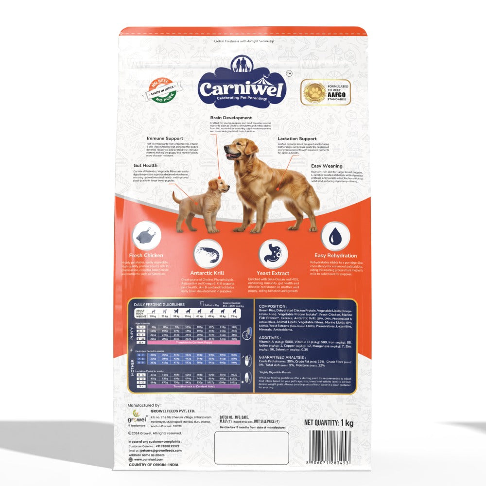 Carniwel Fresh Chicken Kibble Large Breed Starter Dog Dry Food