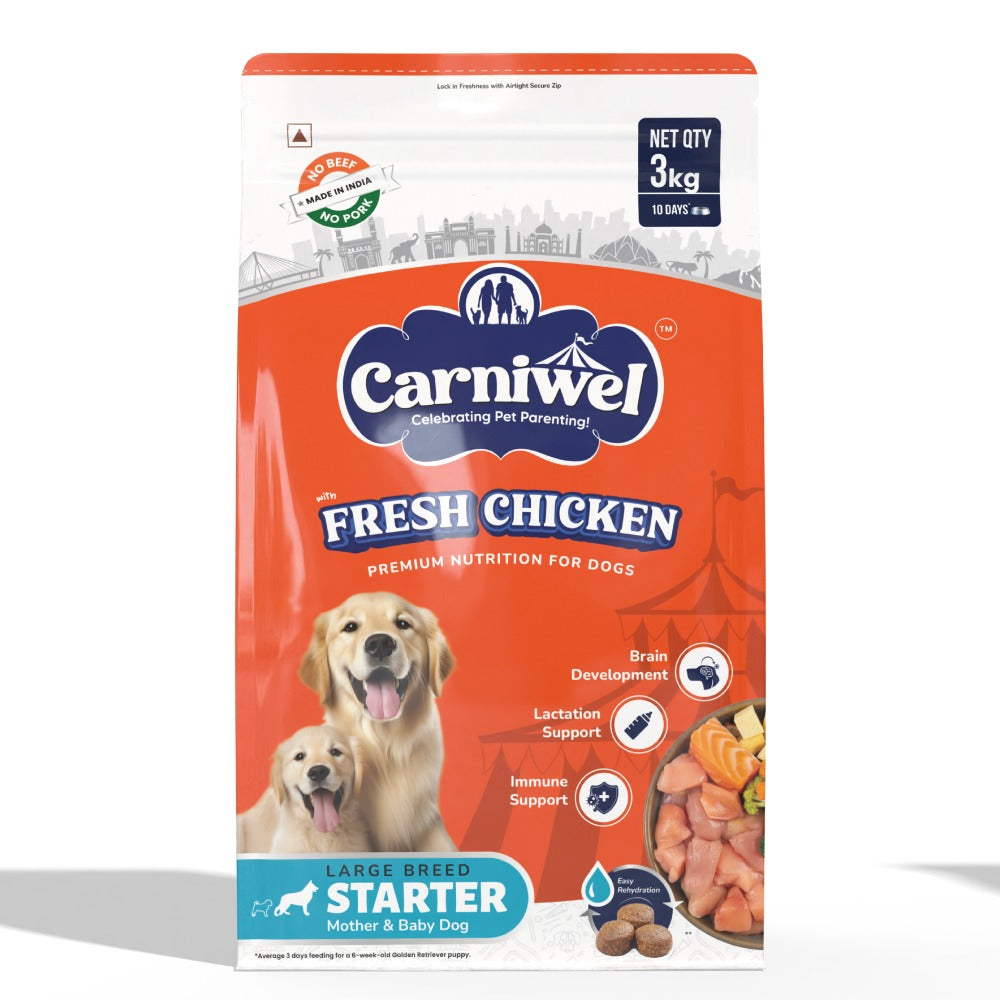 Carniwel Fresh Chicken Kibble Large Breed Starter Dog Dry Food