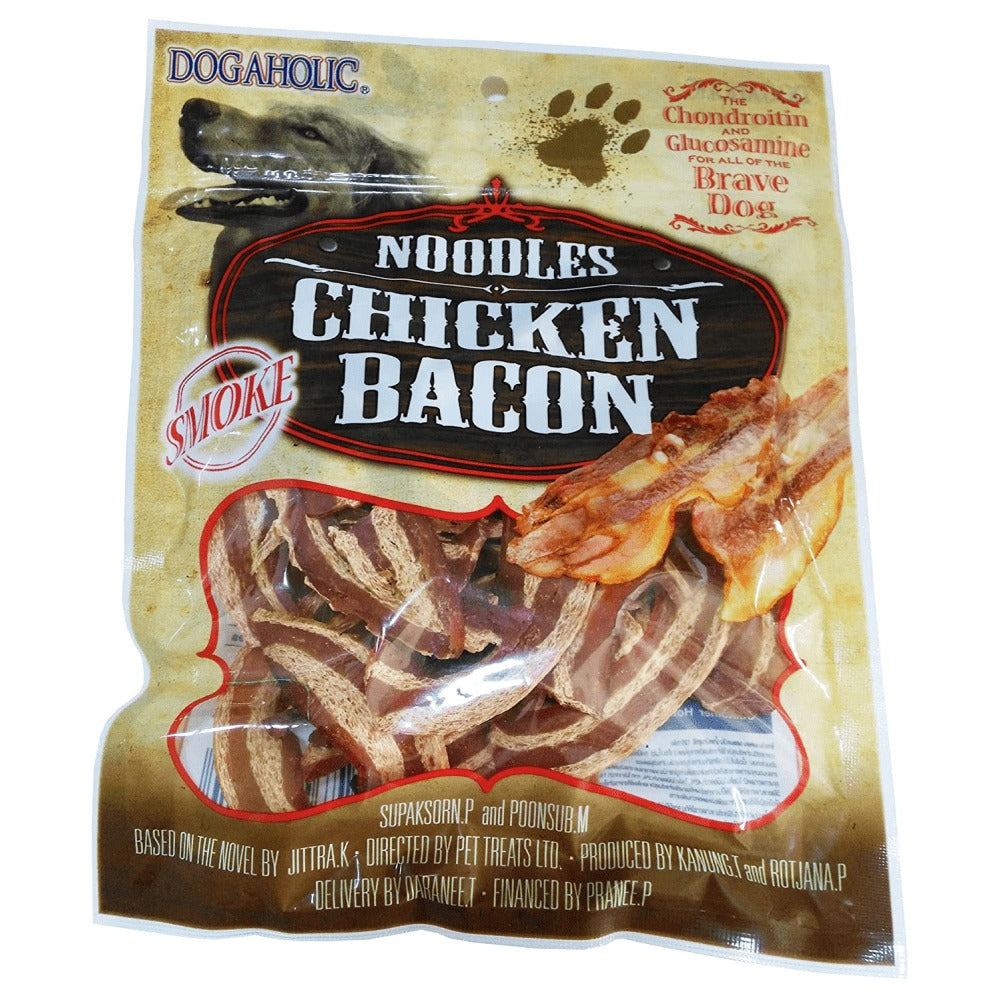 Dogaholic Noodles Smoked Chicken Bacon Strips Dog Treats