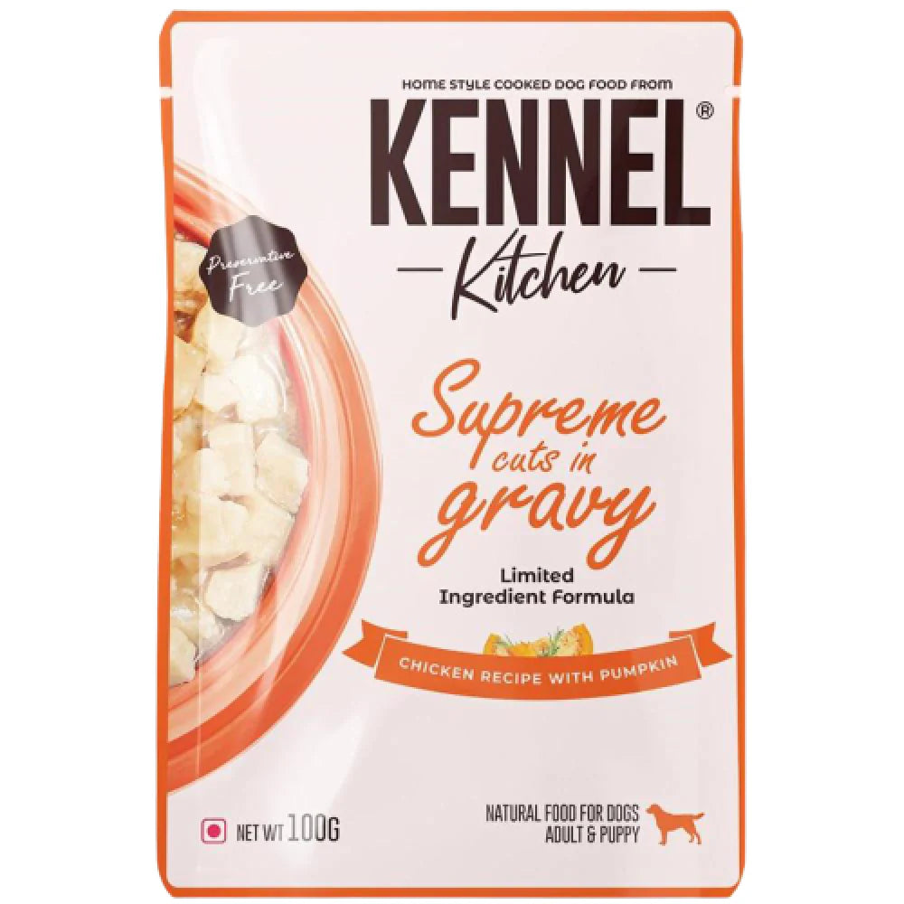 Kennel Kitchen Supreme Cuts in Gravy Chicken Recipe with Pumpkin Puppy & Adult Dog Wet Food (All Life Stage)