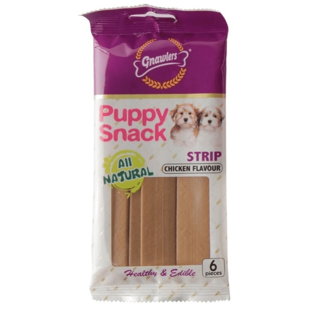 Gnawlers Puppy Snack Strip Chicken and Twist Stick Lamb Flavoured Dog Treats Combo