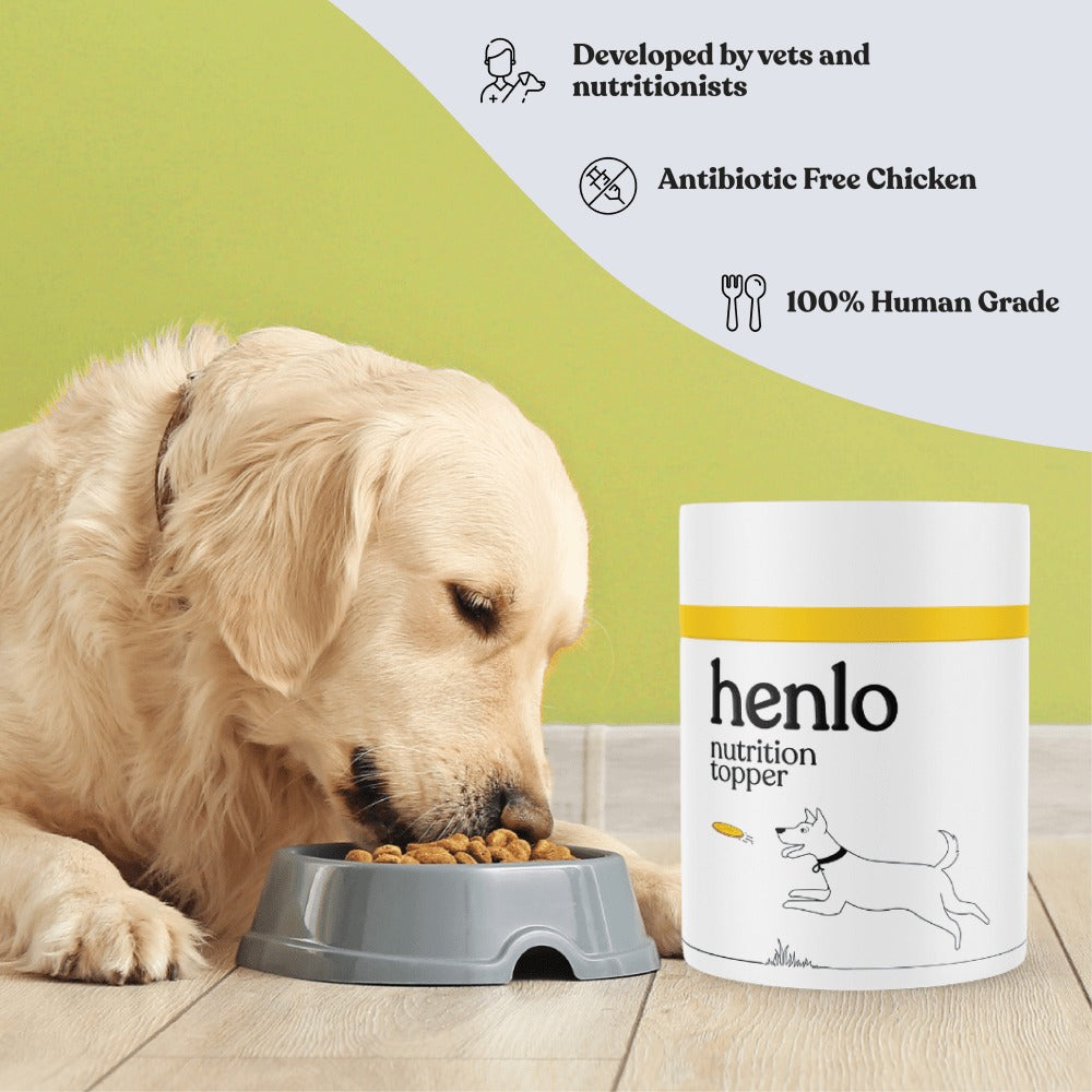 Henlo Everyday Topper for Home Cooked Food and Bark Out Loud Skin & Coat Sardine Oil for Dogs Combo