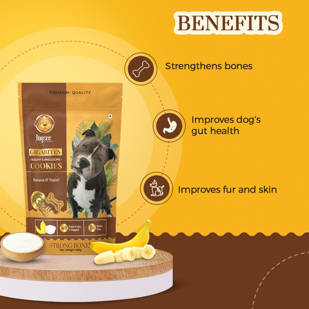 Dogsee Gigabites Banana Yogurt Dog Cookie Treats