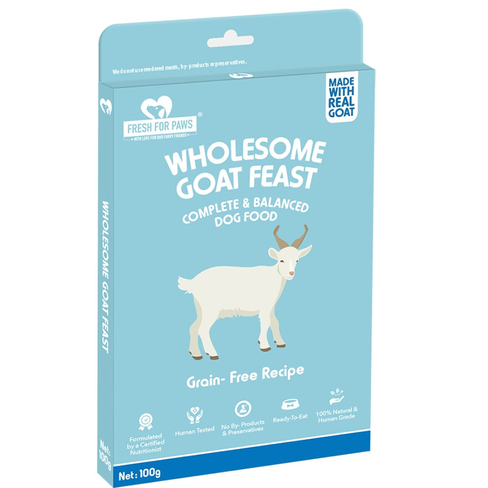 Fresh For Paws Wholesome Goat Feast Wet Food for Cats and Dogs and Drools Absolute Calcium Dog Supplement Tablets Combo