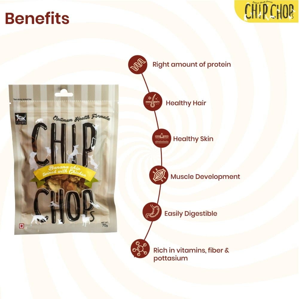 Chip Chops Banana with Chicken Chips Dog Treats