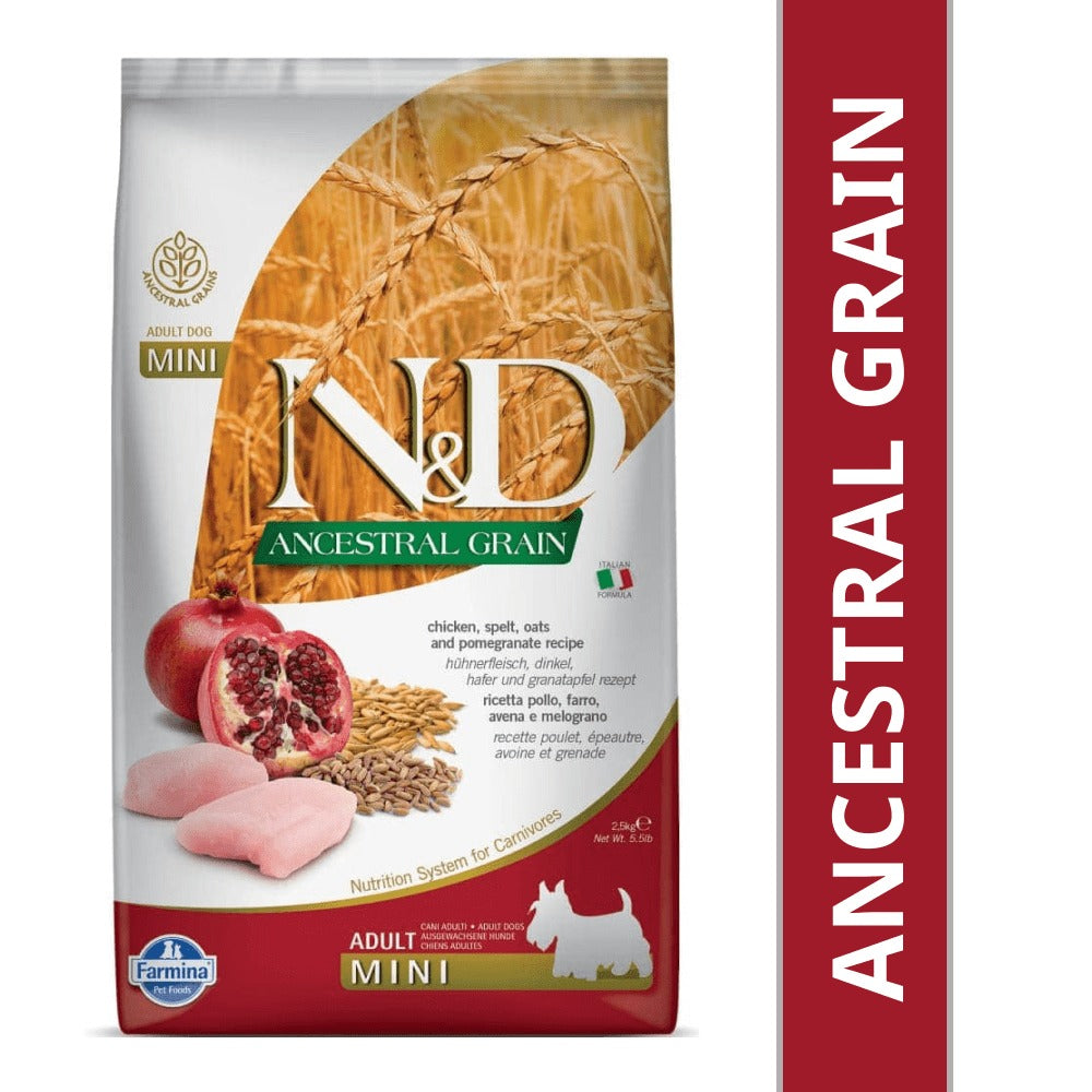 Farmina N&D Ancestral Grain Chicken & Pomegranate Adult Mini Dog Dry Food