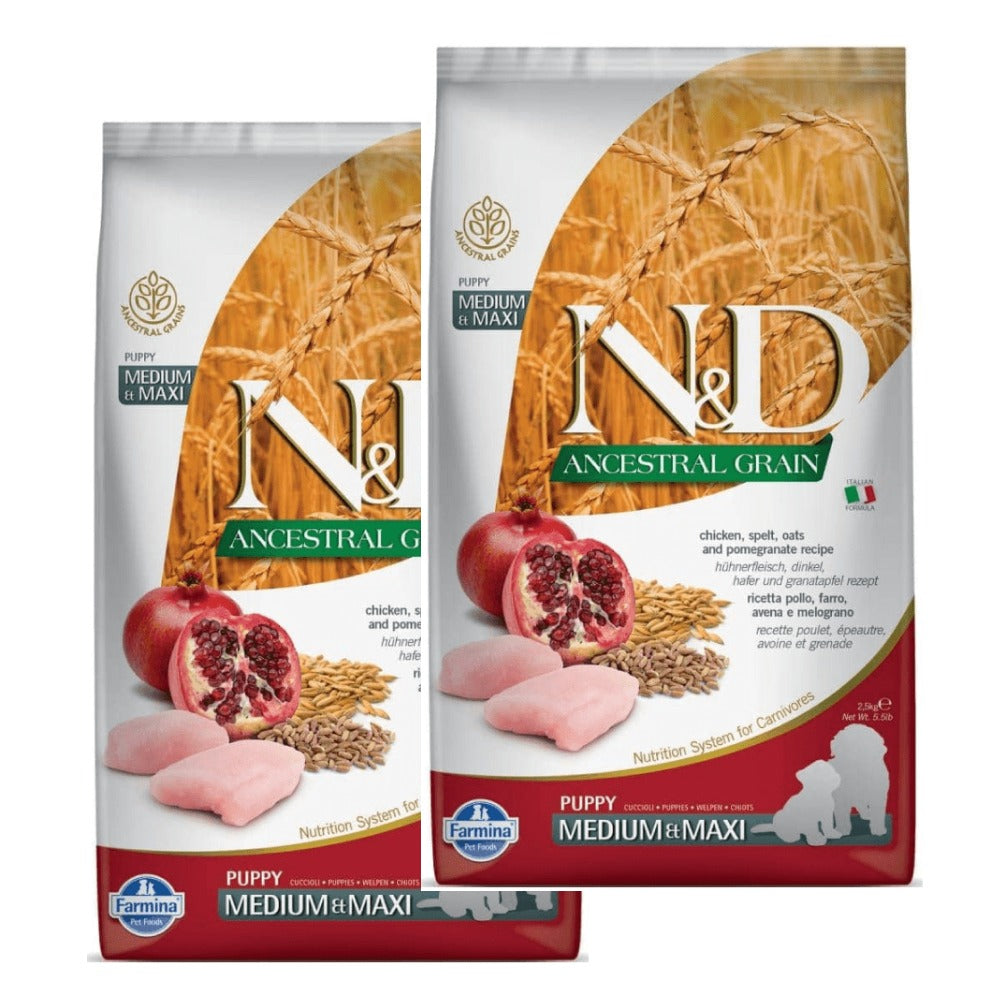 Farmina N&D Chicken & Pomegranate Ancestral Grain Puppy Medium Maxi Dog Dry Food