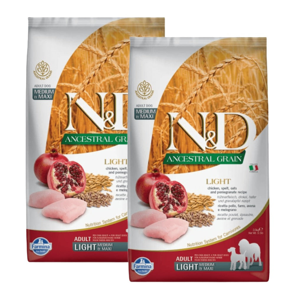 Farmina N&D Chicken & Pomegranate Ancestral Grain Light Adult Medium Maxi Dog Dry Food