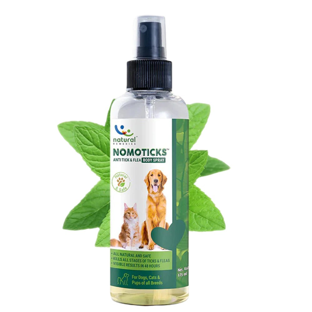 Natural Remedies Nomo Ticks Body Spray for Dogs and Cats