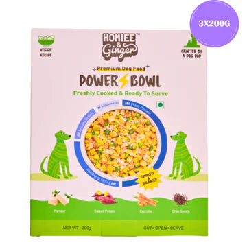 Homiee & Ginger Power Bowl Paneer & Veggies Fresh Food for Dogs