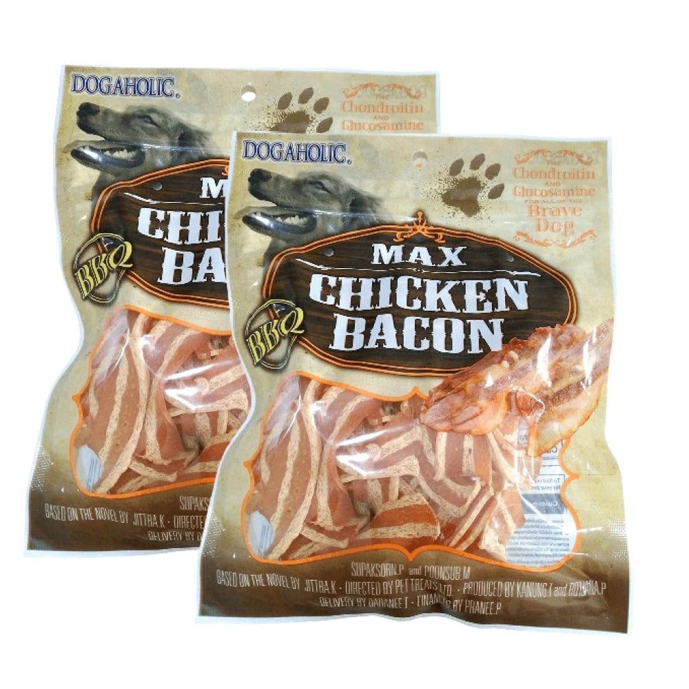 Dogaholic Max Barbeque Chicken Bacon Strips Dog Treats