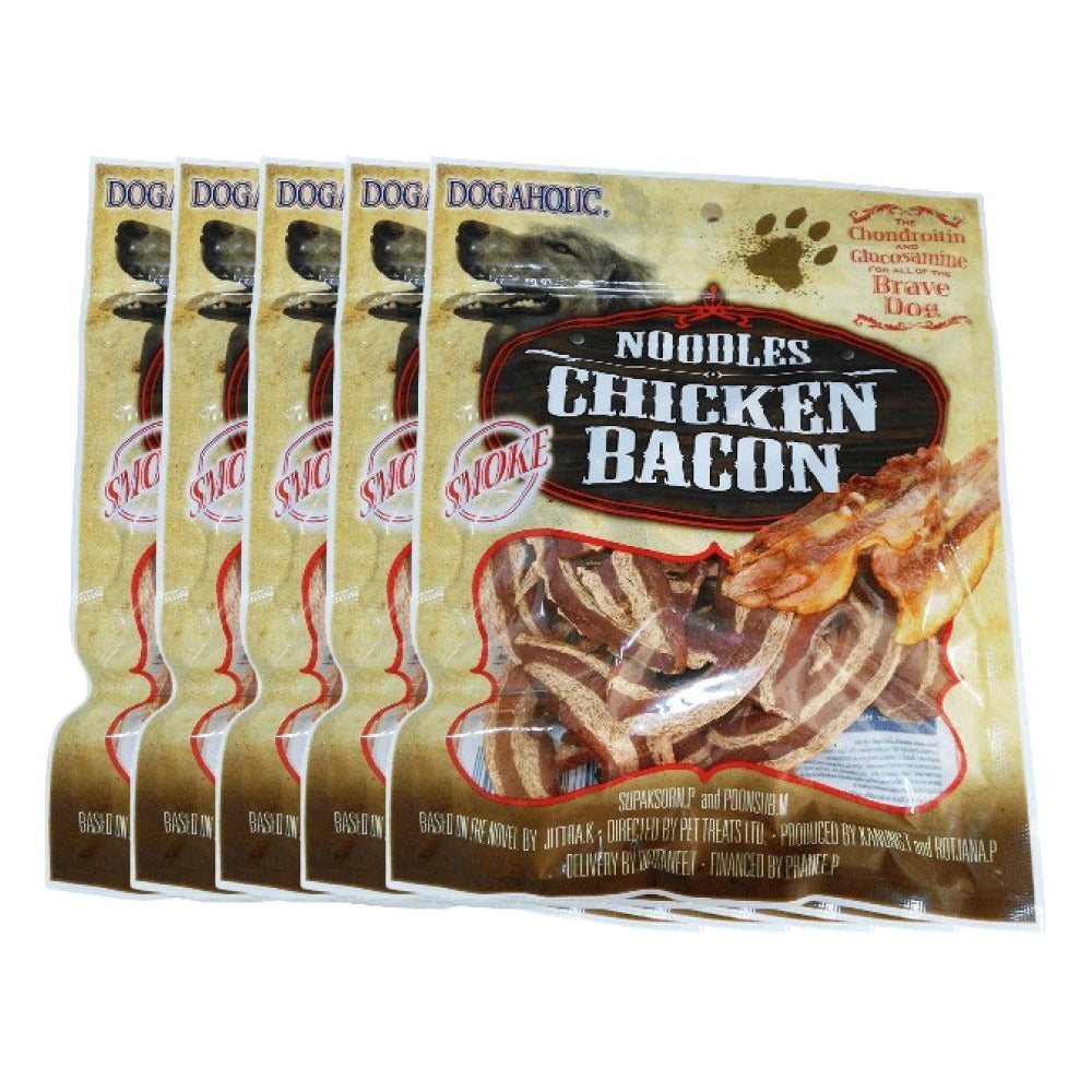 Dogaholic Noodles Smoked Chicken Bacon Strips Dog Treats