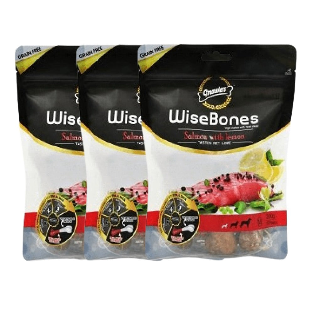 Gnawlers WiseBones Salmon with Lemon Dog Treats (Medium)