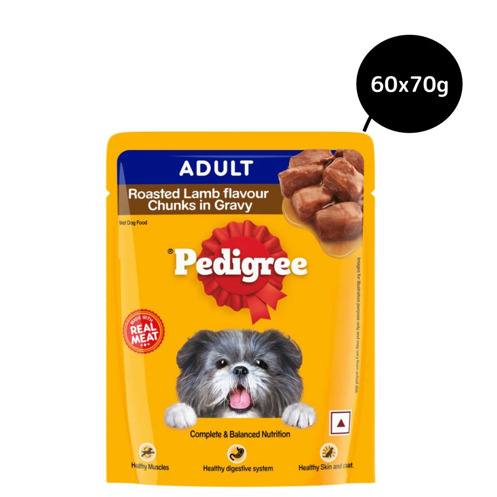 Pedigree Roasted Lamb Flavour Chunks in Gravy Adult Dog Wet Food