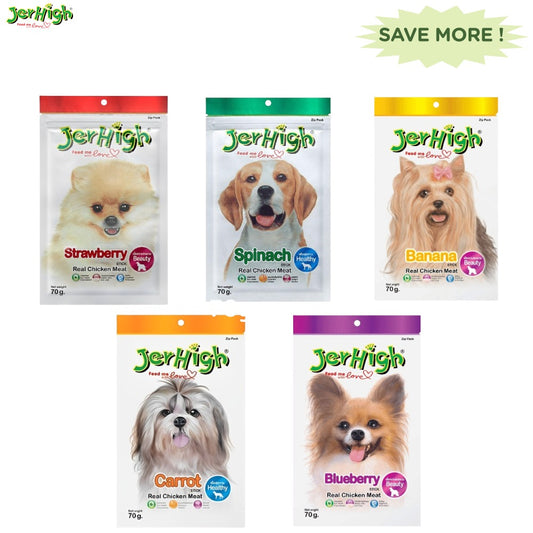 JerHigh 5 Flavour Real Stick Dog Treat Combo