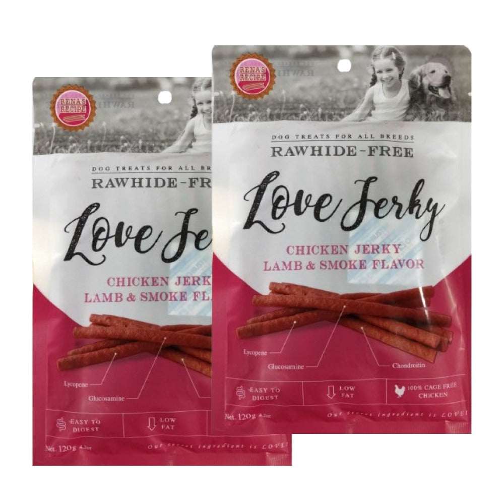 Rena Love Jerky Lamb and Smoke Flavour Chicken Jerky Dog Treats