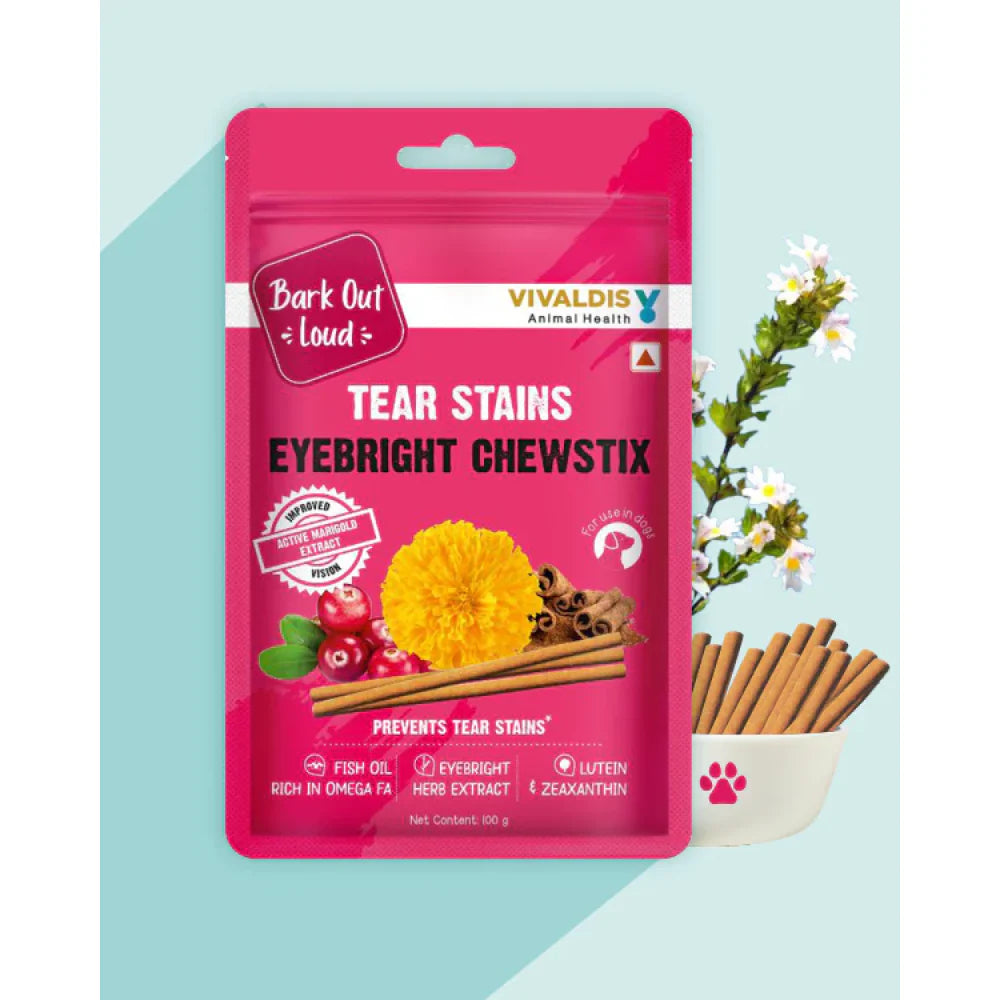 Bark Out Loud Tear Stains Eyebright Chew Stix Dog Treats