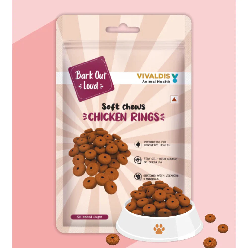 Bark Out Loud Chicken Rings Soft Chews Dog Treats