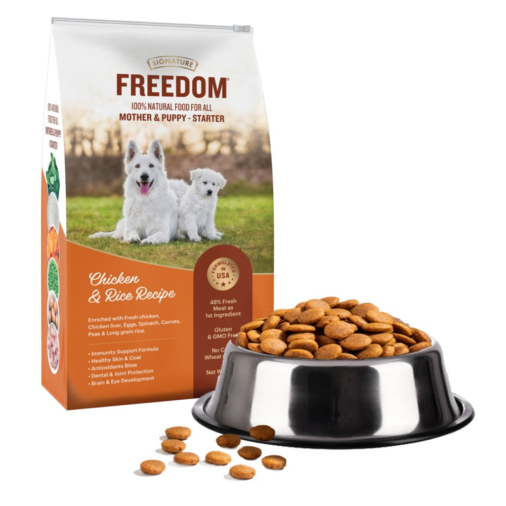 Signature Freedom Chicken and Rice Recipe Mother and Puppy Starter Dog Dry Food (Limited Shelf Life)