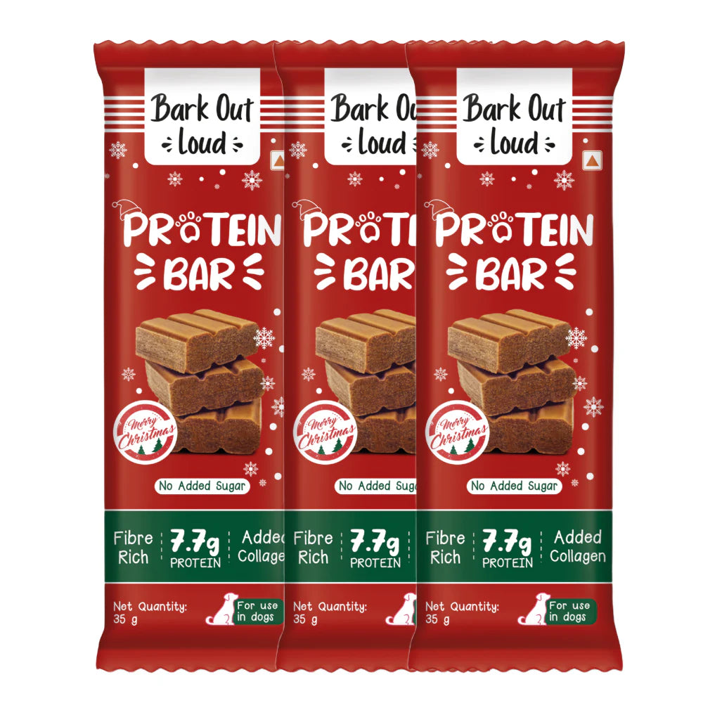 Bark Out Loud Collagen Protein Bar Chicken & Fish Treat for Dogs (Christmas Edition)