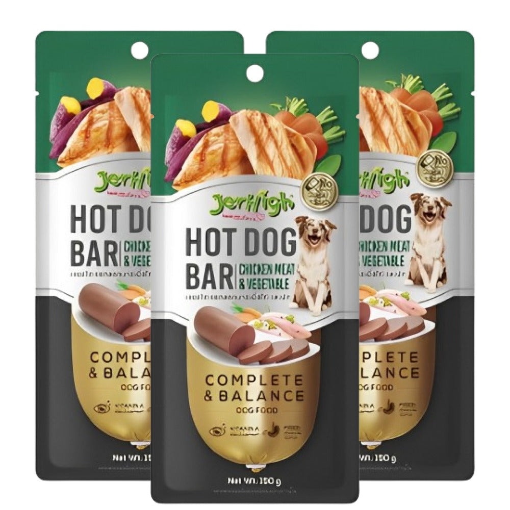 JerHigh Chicken & Vegetable Hot Dog Bar Dog Treats