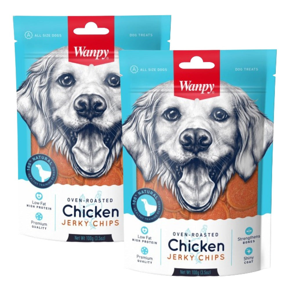 Wanpy Oven Roasted Chicken Jerky Chips Dog Treats