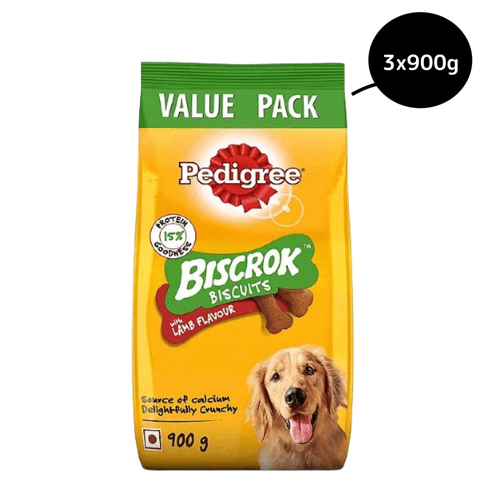 Pedigree Lamb Flavour Biscrok Biscuits Dog Treats (900g)