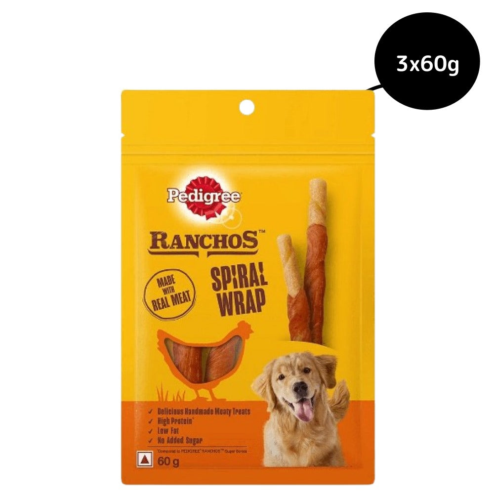 Pedigree Ranchos Spiral Wrap Chicken & Smokey Lamb Dog Treats