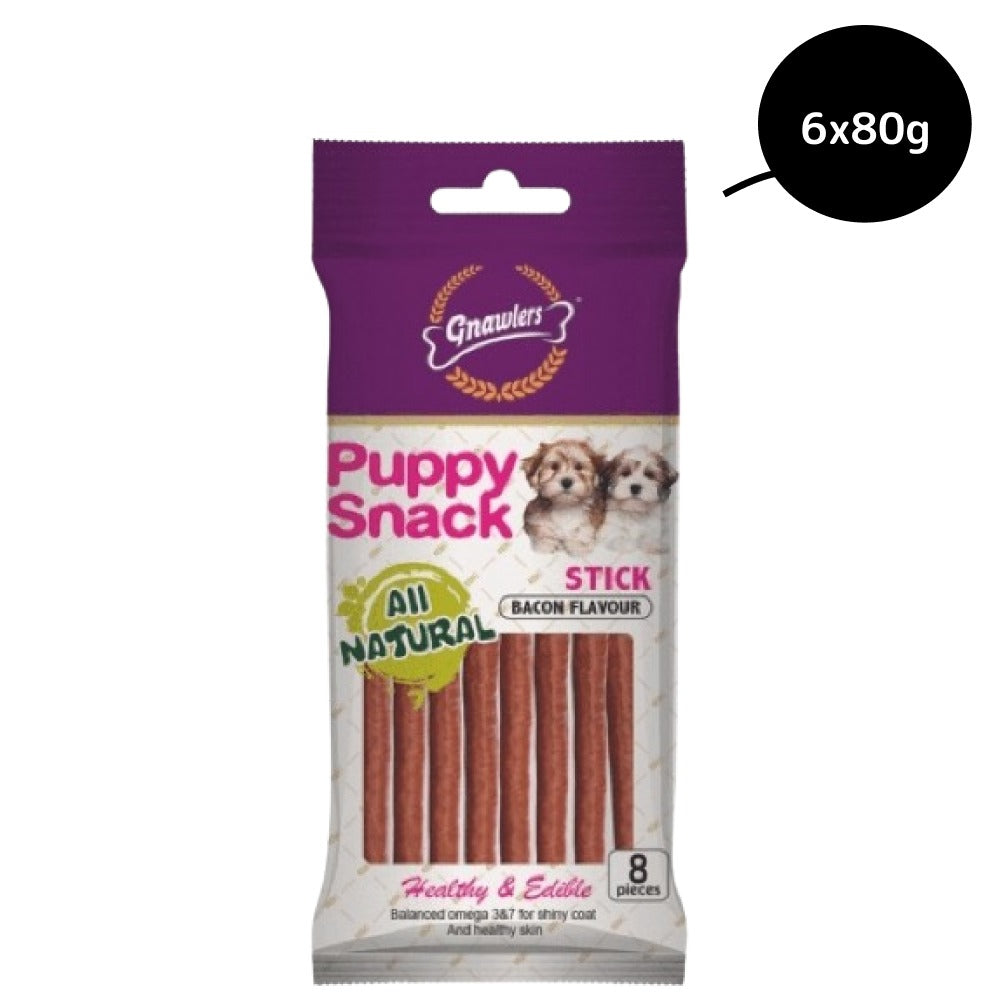 Gnawlers Puppy Snack Stick Bacon Flavoured Dog Treats