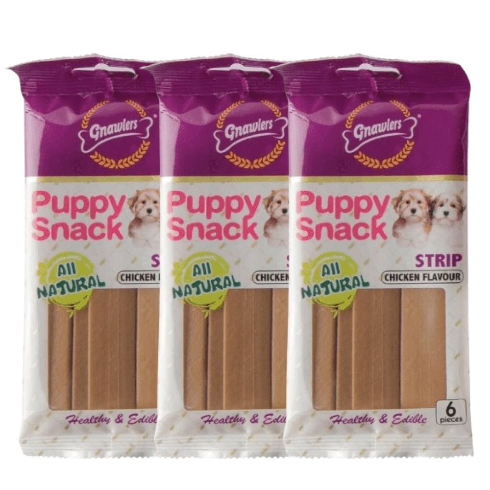 Gnawlers Puppy Snack Strip Chicken Flavoured Dog Treats