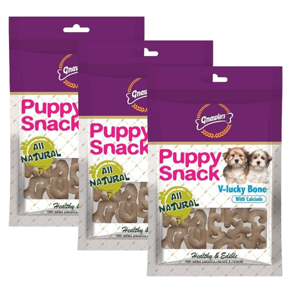 Gnawlers Puppy Snack V Lucky Bone Dog Treats