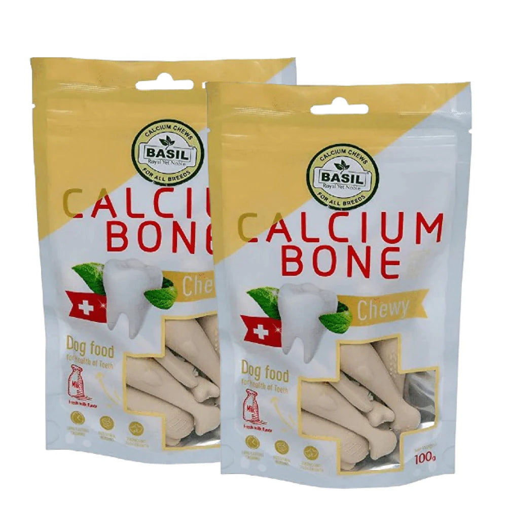 Basil Calcium Chew Bones Dog Treats