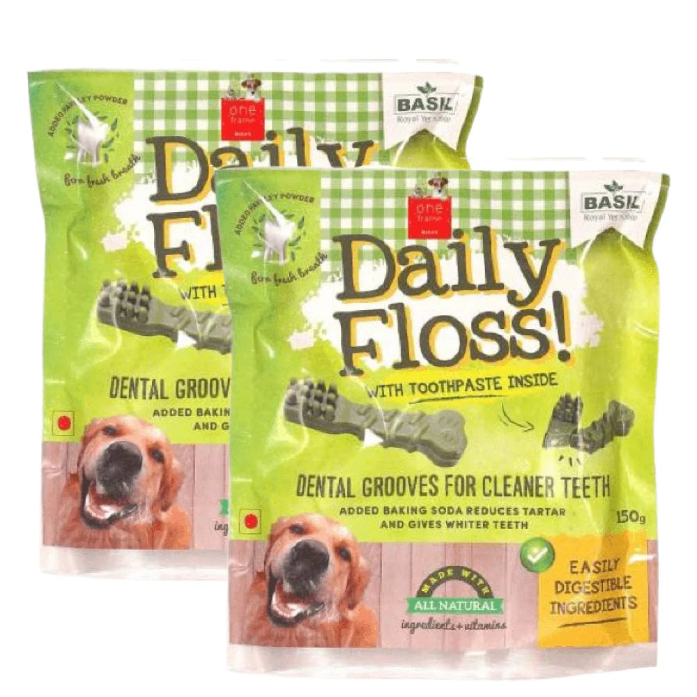 Basil Daily Floss with Toothpaste Stuffing Dog Treats