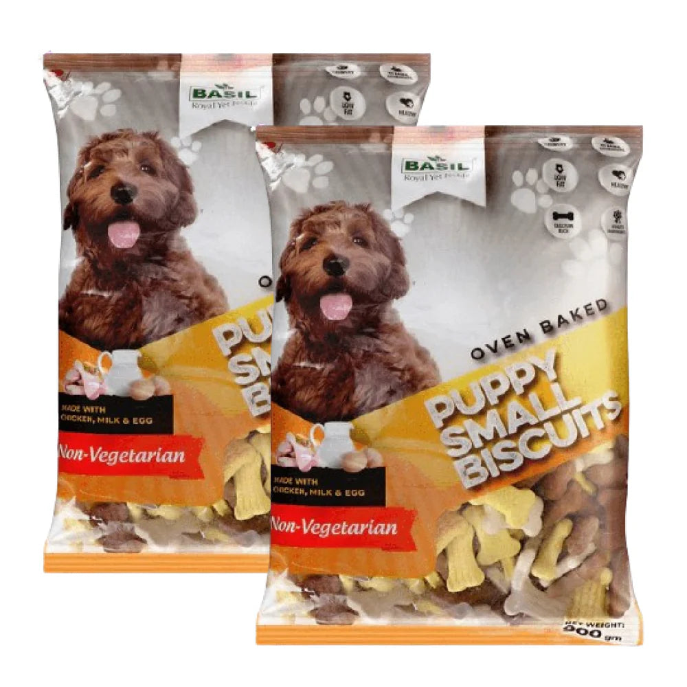 Basil Non Veg Bone Shaped Puppy Biscuits