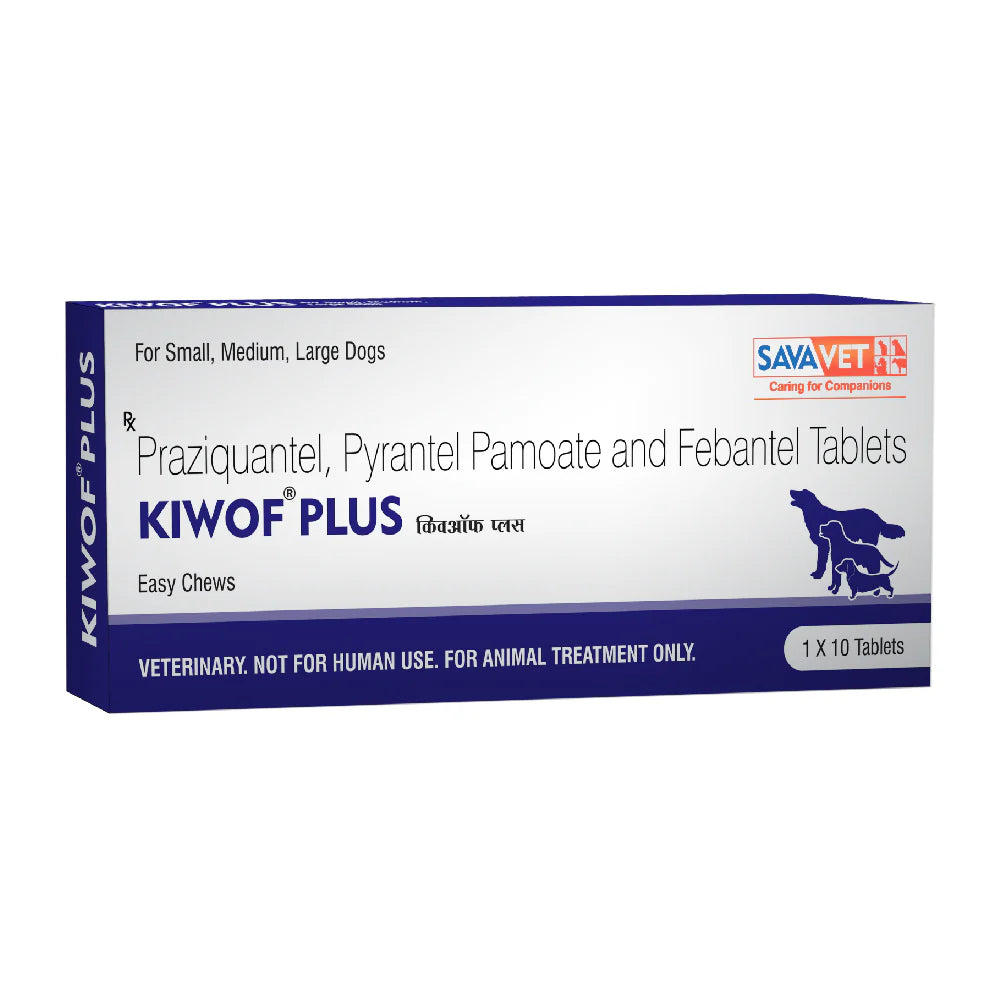 Savavet Kiwof Plus Dog Deworming Tablet (10 tablets) and Fiprofort Plus Tick & Flea Control Spot On for Dogs (20-40kg) Combo