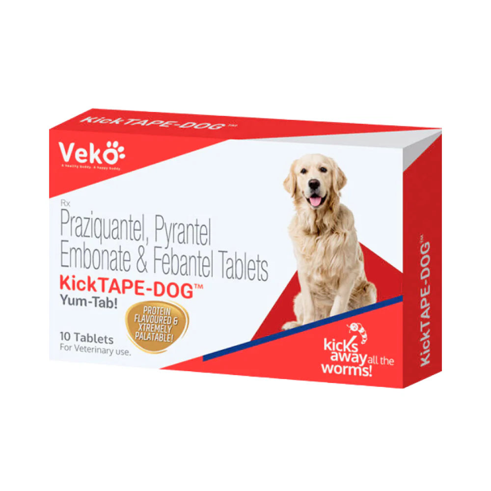 Vetoquinol Fixotic Advance 10 to 20kg Spoton and Veko Kicktape Dog Deworming Tablet Combo