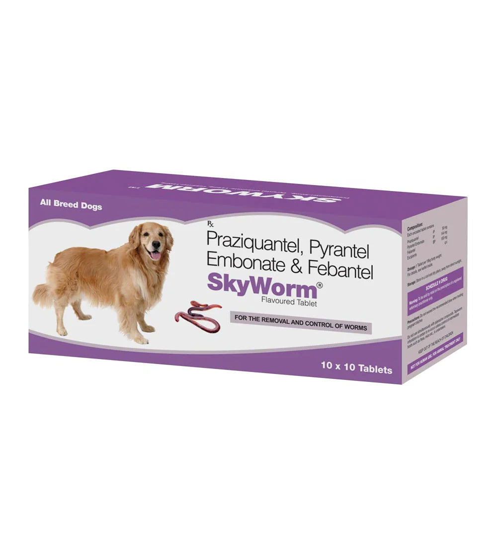 Skyec Skyworm Dog Deworming Tablet (pack of 10 tablets)