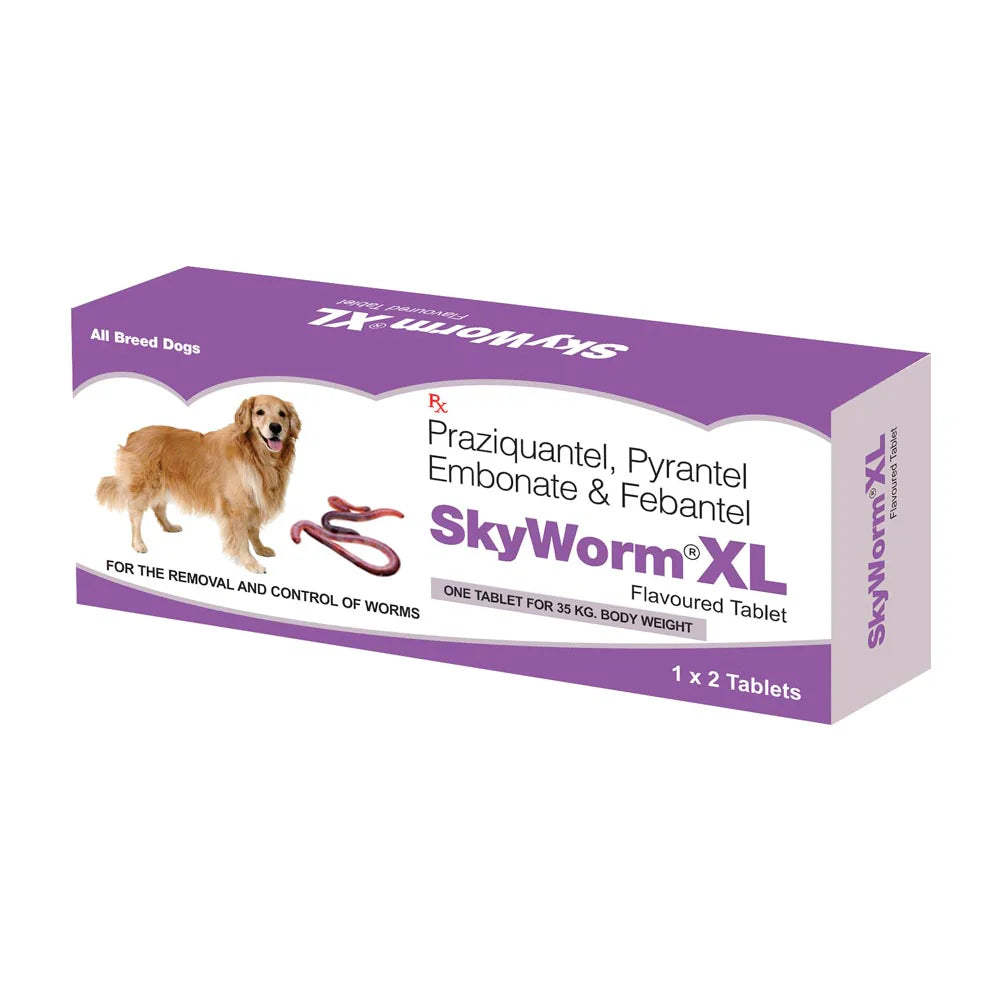 Vetoquinol Fixotic Advance 40 to 60kg Spoton and Skyec Skyworm XL Dog Deworming Tablet Combo