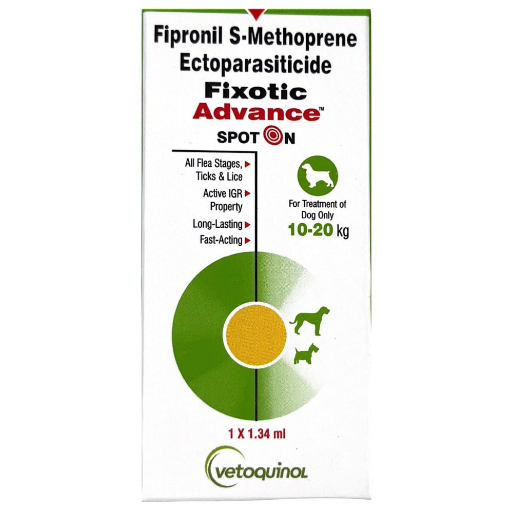 Vetoquinol Fixotic Advance (Fipronil) Tick & Flea Control Spot On for Dogs