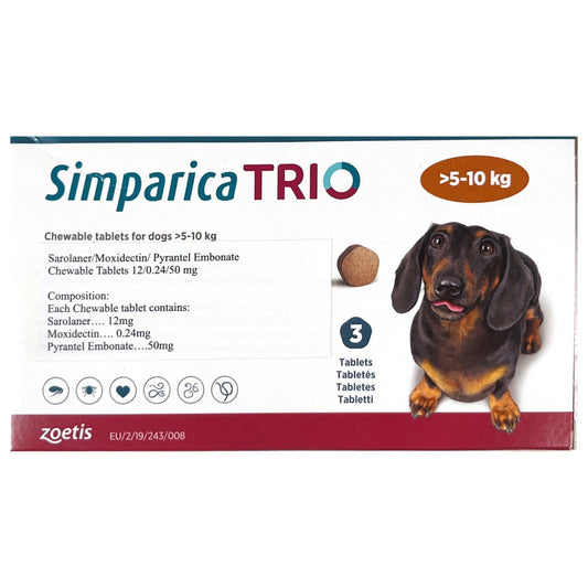 Zoetis Simparica Trio Tick and Flea Control Tablet for Dogs(1 tablet)