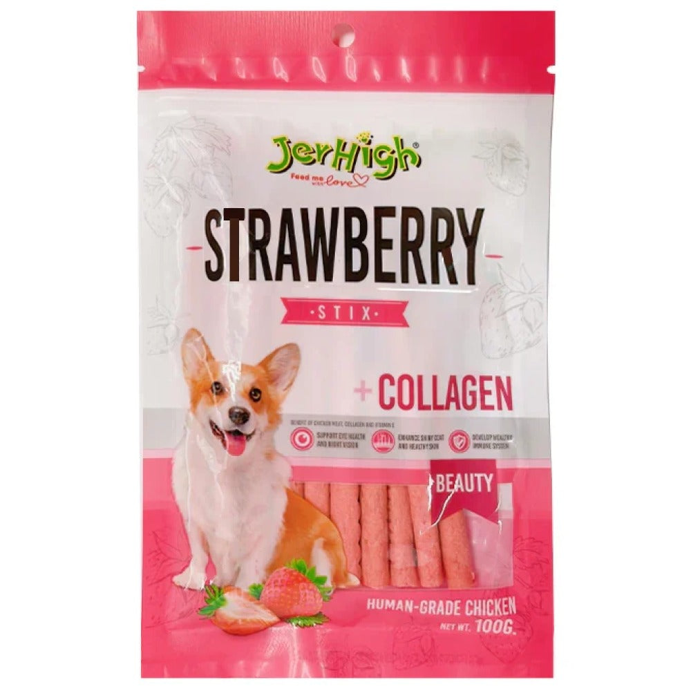 JerHigh Chicken Blueberry And Chicken Strawberry Dog Treats Combo