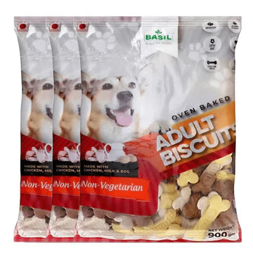 Basil Non Veg Bone Shaped Adult Dog Biscuits