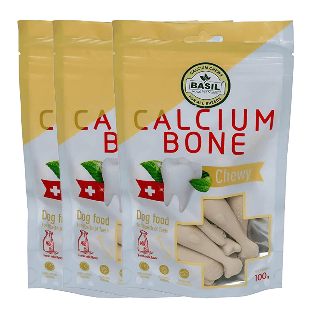 Basil Calcium Chew Bones Dog Treats