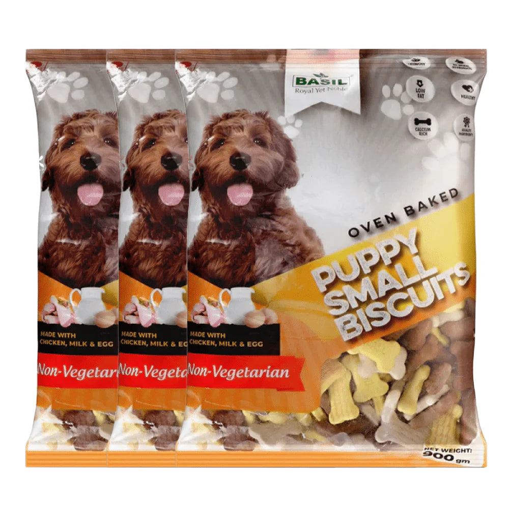 Basil Non Veg Bone Shaped Puppy Biscuits