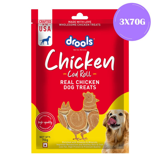 Drools Chicken Cod Roll Treats for Dogs