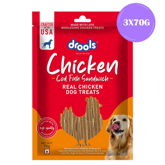 Drools Cod Fish Sandwich Treats for Dogs