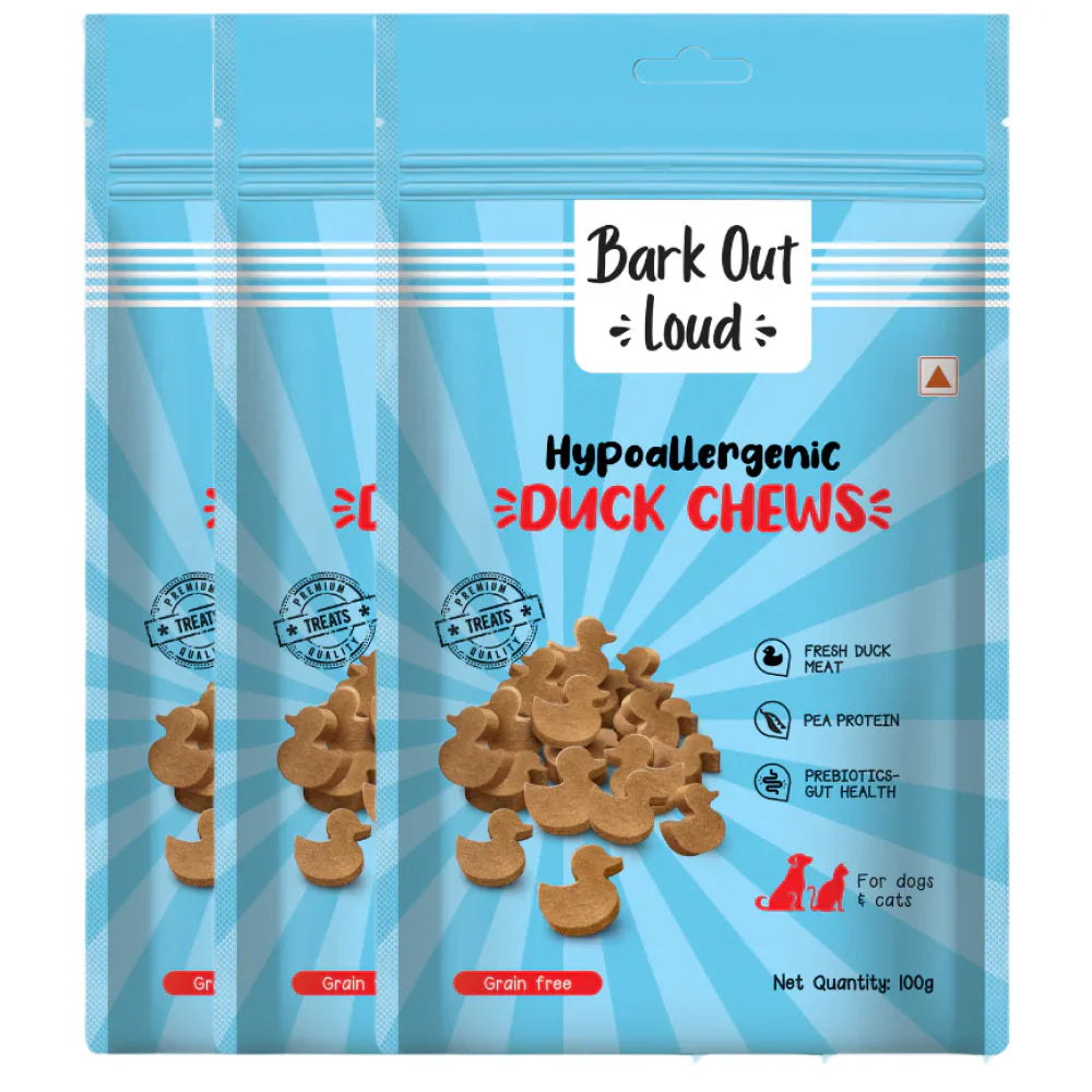 Bark Out Loud Hypoallergenic Duck Meat Treats for Cats and Dogs