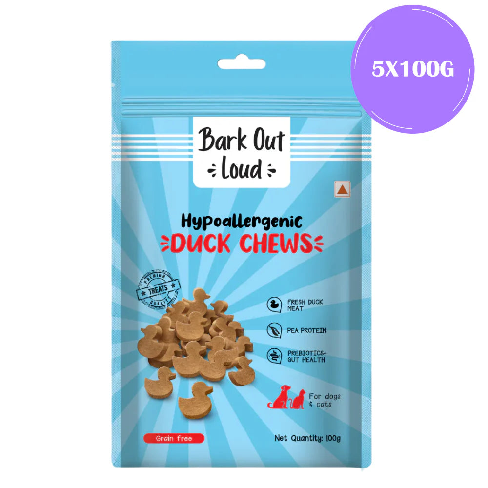 Bark Out Loud Hypoallergenic Duck Meat Treats for Cats and Dogs